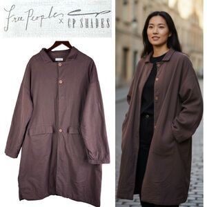 Free People x CP Shades Jacket Coat Oversize Large Mulberry Plum Minimalist